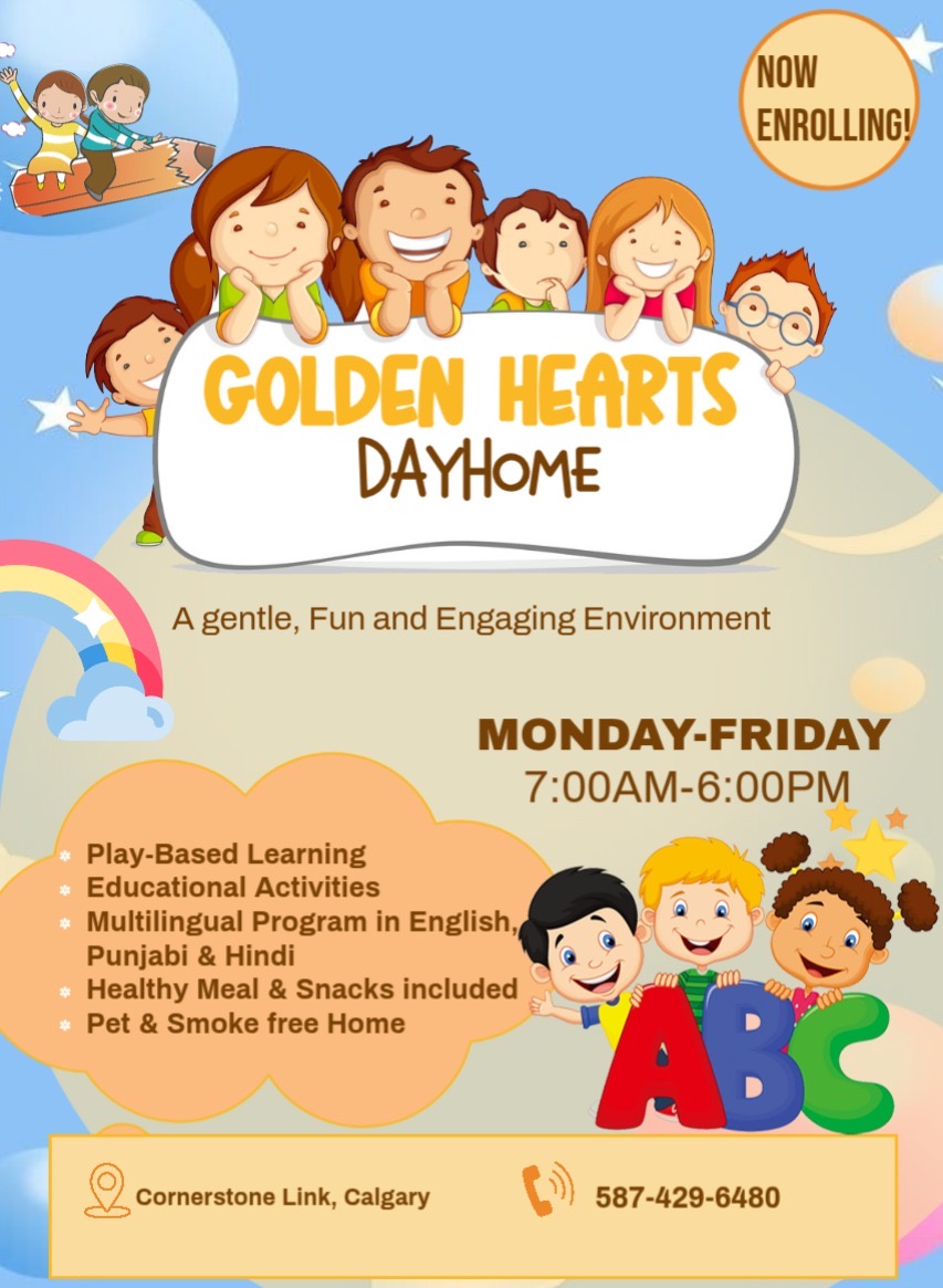 Golden Hearts Dayhome poster with children